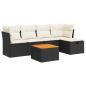 Preview: 6-tlg. Garten-Sofagarnitur mit Kissen Schwarz Poly Rattan