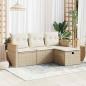 Preview: ARDEBO.de - 4-tlg. Garten-Sofagarnitur mit Kissen Beige Poly Rattan