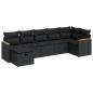Preview: ARDEBO.de - 7-tlg. Garten-Sofagarnitur mit Kissen Schwarz Poly Rattan