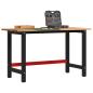 Preview: ARDEBO.de - Werkbank Hellbraun 140x60x81,5 cm Massivholz Eiche
