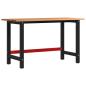 Preview: Werkbank Hellbraun 140x60x81,5 cm Massivholz Eiche