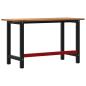 Preview: Werkbank Hellbraun 140x60x81,5 cm Massivholz Eiche