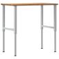 Preview: Werkbank Hellbraun 100x60x(71,5-98) cm Massivholz Eiche