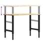 Preview: Werkbank 100x60x(71,5-98) cm Massivholz Eiche