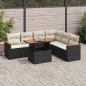 Preview: ARDEBO.de - 7-tlg. Garten-Sofagarnitur mit Kissen Schwarz Poly Rattan