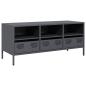 Preview: ARDEBO.de - TV-Schrank Anthrazit 101,5x39x43,5 cm Kaltgewalzter Stahl