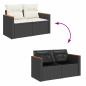 Preview: 8-tlg. Garten-Sofagarnitur mit Kissen Schwarz Poly Rattan