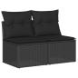 Preview: 4-tlg. Garten-Sofagarnitur mit Kissen Schwarz Poly Rattan