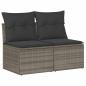 Preview: 4-tlg. Garten-Sofagarnitur mit Kissen Hellgrau Poly Rattan