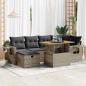Preview: ARDEBO.de - 8-tlg. Garten-Sofagarnitur mit Kissen Grau Poly Rattan Akazie