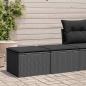 Preview: ARDEBO.de - 2-tlg. Garten-Sofagarnitur mit Kissen Schwarz Poly Rattan