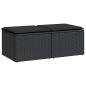 Preview: 2-tlg. Garten-Sofagarnitur mit Kissen Schwarz Poly Rattan