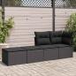 Preview: 2-tlg. Garten-Sofagarnitur mit Kissen Schwarz Poly Rattan