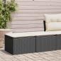Preview: ARDEBO.de - 2-tlg. Garten-Sofagarnitur mit Kissen Schwarz Poly Rattan