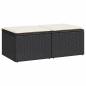 Preview: 2-tlg. Garten-Sofagarnitur mit Kissen Schwarz Poly Rattan