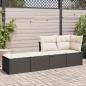 Preview: 2-tlg. Garten-Sofagarnitur mit Kissen Schwarz Poly Rattan