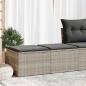 Preview: ARDEBO.de - 2-tlg. Garten-Sofagarnitur mit Kissen Hellgrau Poly Rattan