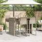 Preview: 5-tlg. Gartenbar-Set ohne Kissen Grau Poly Rattan Akazie