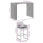 Preview: 5-tlg. Gartenbar-Set ohne Kissen Grau Poly Rattan Akazie