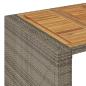 Preview: 5-tlg. Gartenbar-Set mit Kissen Grau Poly Rattan Akazie