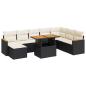 Preview: 9-tlg. Garten-Sofagarnitur mit Kissen Schwarz Poly Rattan