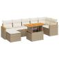 Preview: 8-tlg. Garten-Sofagarnitur mit Kissen Beige Poly Rattan Akazie