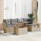 Preview: ARDEBO.de - 6-tlg. Garten-Sofagarnitur mit Kissen Beige Poly Rattan
