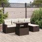 Preview: ARDEBO.de - 6-tlg. Garten-Sofagarnitur mit Kissen Braun Poly Rattan