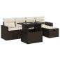 Preview: 6-tlg. Garten-Sofagarnitur mit Kissen Braun Poly Rattan