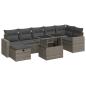 Preview: ARDEBO.de - 8-tlg. Garten-Sofagarnitur mit Kissen Grau Poly Rattan