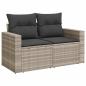 Preview: 8-tlg. Garten-Sofagarnitur mit Kissen Hellgrau Poly Rattan