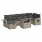 Preview: 8-tlg. Garten-Sofagarnitur mit Kissen Hellgrau Poly Rattan