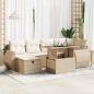 Preview: ARDEBO.de - 7-tlg. Garten-Sofagarnitur mit Kissen Beige Poly Rattan