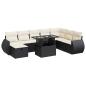 Preview: 9-tlg. Garten-Sofagarnitur mit Kissen Schwarz Poly Rattan