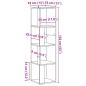 Preview: Eckregal Altholz-Optik 33x33x132 cm Holzwerkstoff