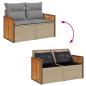 Preview: 8-tlg. Garten-Sofagarnitur mit Kissen Beige Poly Rattan Akazie
