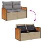 Preview: 10-tlg. Garten-Sofagarnitur mit Kissen Beige Poly Rattan Akazie