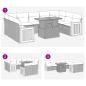 Preview: 10-tlg. Garten-Sofagarnitur mit Kissen Beige Poly Rattan Akazie