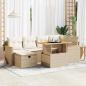 Preview: ARDEBO.de - 8-tlg. Garten-Sofagarnitur mit Kissen Beige Poly Rattan