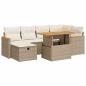 Preview: 8-tlg. Garten-Sofagarnitur mit Kissen Beige Poly Rattan