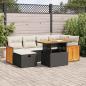 Preview: ARDEBO.de - 8-tlg. Garten-Sofagarnitur mit Kissen Schwarz Poly Rattan