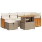 Preview: 8-tlg. Garten-Sofagarnitur mit Kissen Beige Poly Rattan
