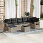 Preview: ARDEBO.de - 8-tlg. Garten-Sofagarnitur mit Kissen Hellgrau Poly Rattan
