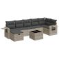 Preview: 8-tlg. Garten-Sofagarnitur mit Kissen Hellgrau Poly Rattan