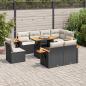 Preview: ARDEBO.de - 9-tlg. Garten-Sofagarnitur mit Kissen Schwarz Poly Rattan