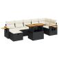 Preview: 5-tlg. Garten-Sofagarnitur mit Kissen Schwarz Poly Rattan