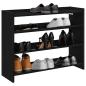 Preview: ARDEBO.de - Schuhregal Schwarz 80x25x61,5 cm Holzwerkstoff