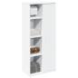 Preview: ARDEBO.de - Badezimmerschrank mit Rollenhalter Weiß 39x22x90 cm