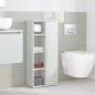 Preview: Badezimmerschrank mit Rollenhalter Weiß 39x22x90 cm
