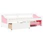 Preview: Tagesbett mit 3 Schubladen ohne Matratze Weiß Rosa 90x200cm